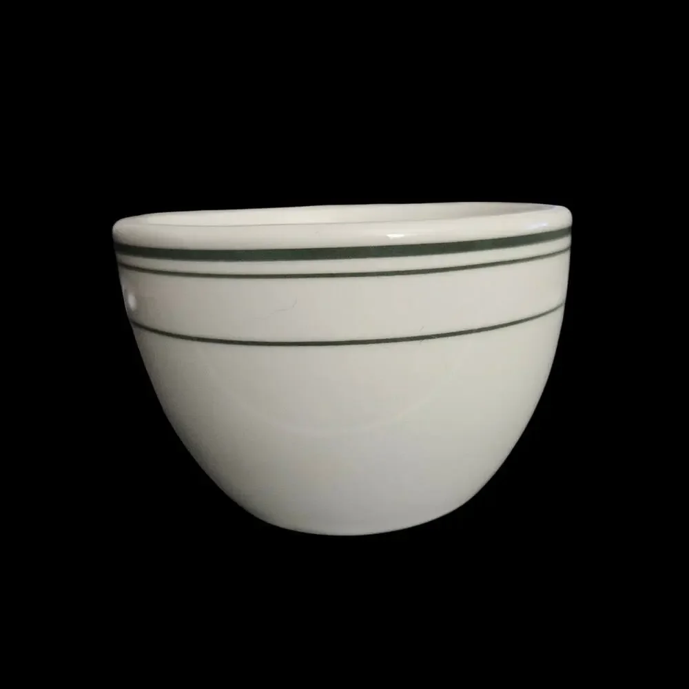 Tuxton Green Bay Stripe Coffee Cups Set of 2 White Restaurant Ware 3.75
